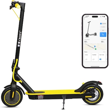 كروني سكوتر كهربائي قابل للطي M365، سكوتر خفيف الوزن للبالغين والاطفال، محرك 250 واط، تحكم ذكي عبر التطبيق، سرعة قصوى 25-45 كم/ساعة، نطاق 10-25 كم، اصفر