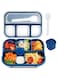 Khazna Lunch Box Kids, Adult Lunch Box, Lunch Containers for Adults/Kids/Toddler,1300ML 4 Compartment Microwave, Dishwasher and Freezer Safe, BPA Free(Blue)