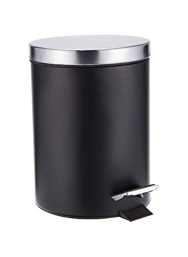 Harmony stainless steel 5 liter pedal bin, black, 22.2 x 21.6 x 29.0 cm