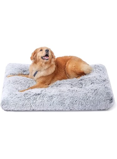 NeoStyle Large Dog Bed, Plush Soft and Comfortable Pet Bed, with Non-Slip Bottom Washable Dog Mat, Suitable for Medium and Large Dogs (Large(60 * 90cm), grey)