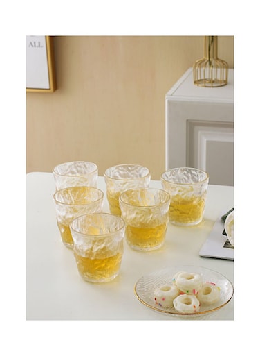 6-Piece Thickened Heat Insulation Glass Set Round 280 ML Clear