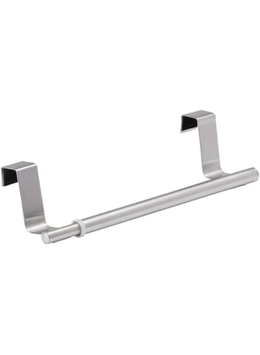 WENKO Telescopic Over-Door Towel Rail, Stainless Steel, Expandable Bathroom Organizer, Practical Home Storage Shelf, 22 X 35 cm, Shiny