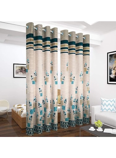 Story@Home Elegant Look Jacquard Contemporary Design 1 Piece Long Door Curtain 9 Feet (45" X 108"), Gray