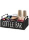 Coffee Station Organizer, Wooden Coffee Bar Accessories, Farmhouse Coffee Pod Holder Storage Basket, Countertop Coffee Organizer Station for K Cup Holder