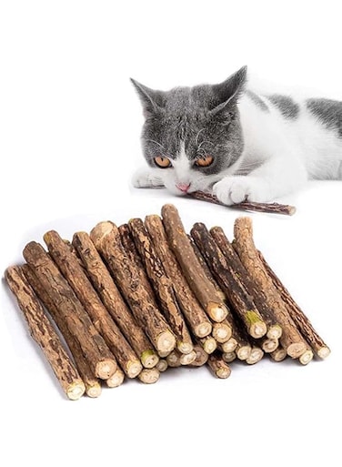 Mumoo Bear 30Pcs Cat Catnip Sticks, Cat Chew Sticks, Cat Catnip toys, Natural Matatabi Silvervine Chew Sticks, Teeth Grinding Chew toys for Cat, Dental Catnip Toys for Cat Kitten