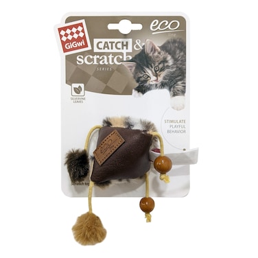 Triangle Catch &amp; Scratch Eco line with Slivervine Leaves and Leatherette