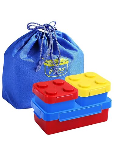 Ideal Swan Bento Lunch Box for Kids - Brick Design Stackable Lunch Box Container For Family Picnic Travel