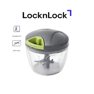 LocknLock 3-Blade Quick Chopper 650ml &ndash; BPA-Free Manual Food Chopper with Easy Pull Tab