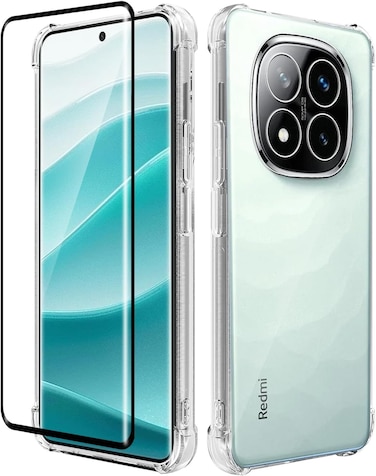 Case for Xiaomi Redmi Note 14 Pro+/Redmi Note 14 Pro Plus 5G, Ultra Transparent [Anti-Scratch] TPU Cover Case Full-Body Protection Shock Absorption Rugged Bumper Cover with 1 Tempered Glass