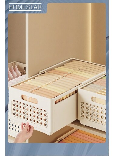 2 Pack Stretchable Drawer Organizers, Clothing Organizer, Foldable Drawer Closet Organizers with Handle, Storage Box for Clothing Jeans Bras Leggings Sweaters
