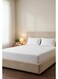 Cotton 3-Piece Microfiber King Fitted Sheet Set &acirc;&euro;&ldquo; White Striped 180 x 200 cm with Full Elastic &amp; 2 Pillowcases