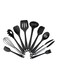 Silicone Kitchen Utensils Set Black 31.5x11.2cm