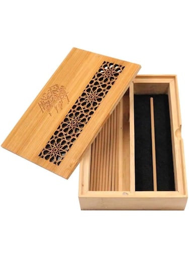 Bakhoor BoSidin &ndash; Wooden Incense Oud Bakhoor Burner Gift Box with Incense Sticks 10pcs 3mm Oud &ndash; A82S