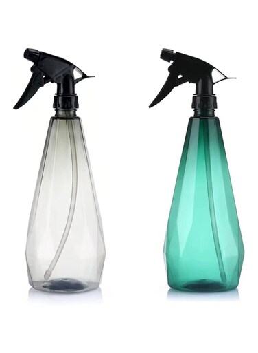 Qiccijoo Spray Bottles 2 Pack 1L/34oz Empty Plastic Spray Bottles for Cleaning,Hair,Solutions,Plants, Pets, Squirt Bottle Adjustable Fine Mist to Stream (Green &amp; Grey)