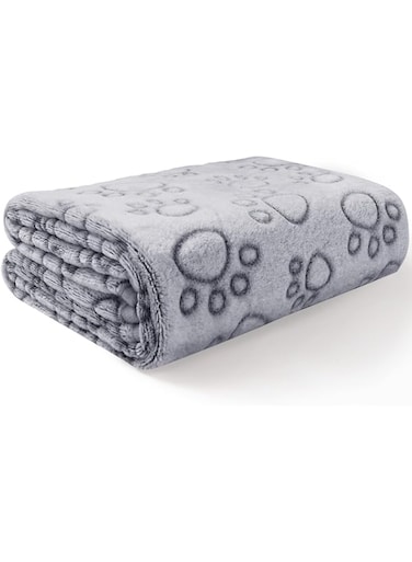 Luciphia Dog Blanket for Small Dogs Large Soft Fleece Puppy Essentials Gifts Cat Blanket for Indoor Cats Calming Throw Bed Cover Couch Protect Furniture Pet Supplies Grey (41"x31")