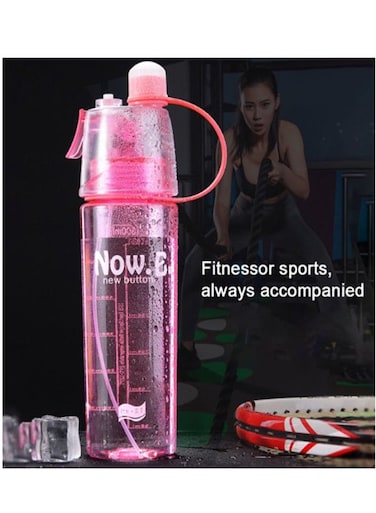 Portable Mist Spray Drinking Water Bottle Pink