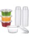 Sunny Your Bright Choice 2oz Clear Plastic Disposable Portion 100 Cups with Lids, Sampling Cups, Portion Control Cups,Condiment Cups, Sauce Cups, Souffle Cups, Disposable Ketchup Cups - 100 Pieces