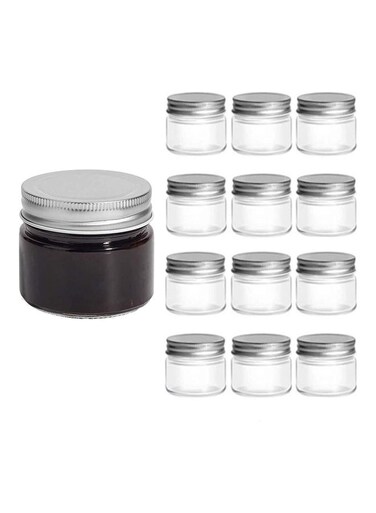 12-Piece Mason Jar With Lid Set Clear/Silver 150ml