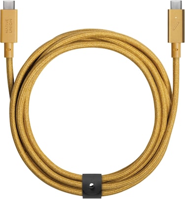 Native Union Belt Cable Pro USB-C To USB-C 240W, 8-Foot Long USB-IF Certified Cable With Leather Strap, Supports Up To 240W Ultra Fast Charge, For Type-C Laptops, Tablets, Phones, Kraft