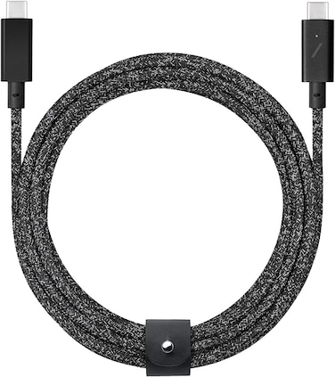 Native Union Belt Cable Pro 2.4M, 240W USB-C To USB-C Charge &amp; Sync Cable, Ultra Fast PD Support, Built-In LED, For Apple Macbooks, iPads, Dell, IBM, Samsung, Huawei Laptops &amp; USB-C Devices, Cosmos