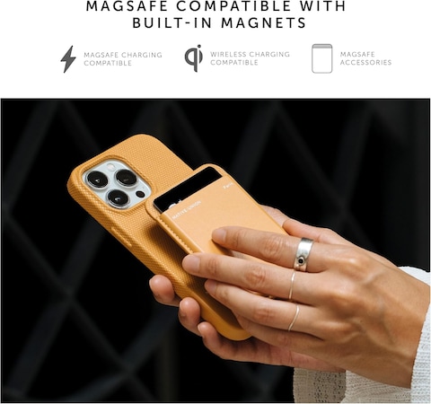 Native Union (RE) Classic Leather Case With MagSafe Compatible With iPhone 15 Pro 2023 6.1&quot;, 6-Ft Drop Protection, Made From Recycled Materials, Raised Edges, 1-Pc Construction, Kraft