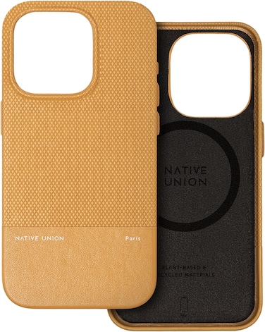 Native Union (RE) Classic Leather Case With MagSafe Compatible With iPhone 15 Pro 2023 6.1", 6-Ft Drop Protection, Made From Recycled Materials, Raised Edges, 1-Pc Construction, Kraft