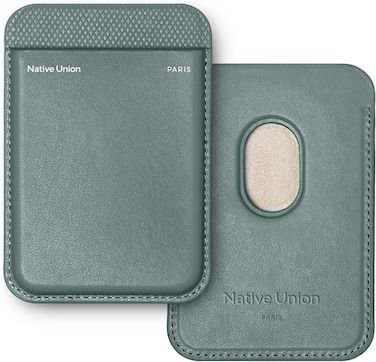 Native Union (Re Classic Wallet, Magnetic - Magsafe Compatible Card Holder For iPhone 15, 14, 13 - Extra Secure &amp; Ultra Slim - Safely Stores 3 Essential Cards - Plant-Based Materials (Slate Green)