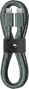 Native Union Type-C Belt Cable, USB-C To USB-C 4Ft Ultra-Strong Charging Cable Compatible With iPhone 16, 16 Plus, 16 Pro, 16 Pro Max, iPad Pro, iPad Air, Samsung S24, Flip 6, Fold 6 (Slate Green)