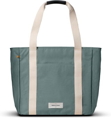 Native Union W.F.A. Tote Bag Pro 16L, Carry-All Tote Bag, Lightweight Spacious With Interior Pockets, Made From Recycled Materials, Padded Laptop Sleeve For 16" Laptop, Water Resistant, Green