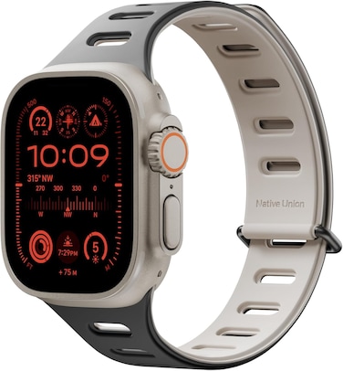 Native Union Active Band, Strap For Apple Watch 42/44/45/49mm, Magnetic, Reversible Dual Color Design, Formal Or Casual Use, For Apple Watch Ultra, SE, 9/8/7/6/5/4/3/2/1 - Black/Sandstone