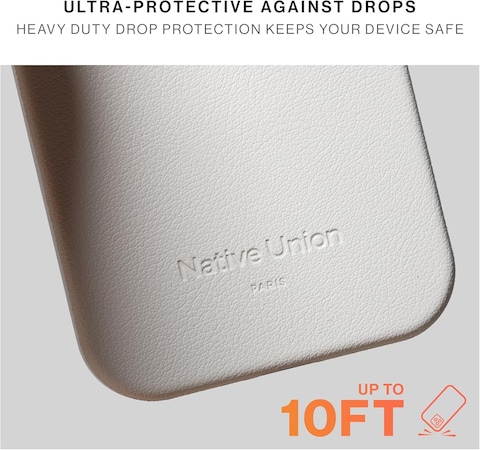 Native Union Active Case With MagSafe For Apple iPhone 16 Pro 6.3&quot; 2024, 10-Ft Drop &amp; Scratch Protection, Leather-Like Finish, Recycled Materials, Raised Edges, Wireless Charging, Lemon