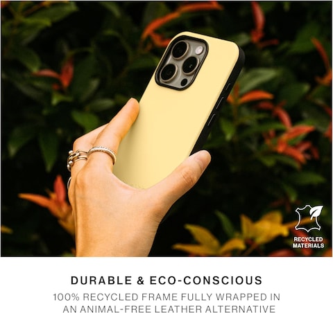 Native Union Active Case With MagSafe For Apple iPhone 16 Pro 6.3&quot; 2024, 10-Ft Drop &amp; Scratch Protection, Leather-Like Finish, Recycled Materials, Raised Edges, Wireless Charging, Lemon