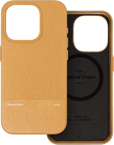 Native Union (RE) Classic Leather Case With MagSafe For Apple iPhone 16 Pro 2024, Italian Leather From Recycled Materials, 6-Ft Drop &amp; Scratch Protection, Raised Edges, Wireless Charging, Kraft