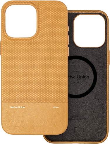Native Union (RE) Classic Leather Case With MagSafe For Apple iPhone 16 Pro Max 6.9" 2024, Italian Leather From Recycled Materials, 6-Ft Drop &amp; Scratch Protection, Raised Edges, Kraft