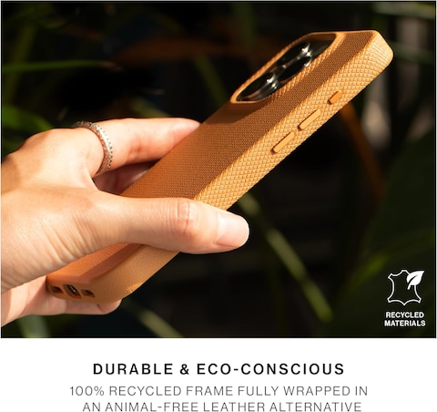 Native Union (RE) Classic Leather Case With MagSafe For Apple iPhone 16 Pro 6.3&quot; 2024, Italian Leather From Recycled Materials, 6-Ft Drop &amp; Scratch Protection, Raised Edges, Wireless Charging, Navy
