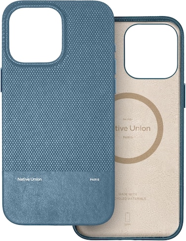 Native Union (RE) Classic Leather Case With MagSafe For Apple iPhone 16 Pro Max 6.9" 2024, Italian Leather From Recycled Materials, 6-Ft Drop &amp; Scratch Protection, Raised Edges, Navy