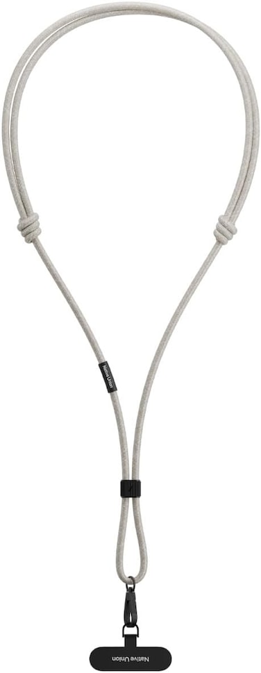 حزام كتف عالمي من نيتيف يونيون سيتي، مناسب للسفر في المدينة والاستخدام اليومي، آمن وأنيق، متوافق مع حافظات أندرويد وآيفون، وسماعات إيربودز برو، حزام حلقي قابل للتعديل بطول 0.7 متر - لون الحجر الرملي