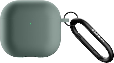 Native Union Active Case For Airpods 4 &amp; Airpods 4 With Active Noise Cancellation - Silky Smooth Matte Silicone Case With Clip To Attach Anywhere (Slate Green)