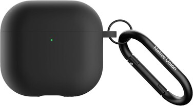 ناتيف يونيون جراب اكتيف لسماعات ايربودز 4 وايربودز 4 مع خاصية الغاء الضوضاء النشطة - جراب سيليكون ناعم حريري غير لامع مع مشبك للتثبيت في اي مكان (اسود)