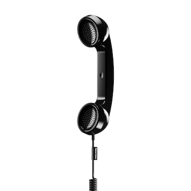 Native Union Pop Phone Retro Handset USB-C, Plug and Talk Connection, Hi-Quality Microphone and Speaker, Less Radiation, for iPhone 17/16/15 Samsung Tablets MacBooks Laptops w/ USB-C port, Black
