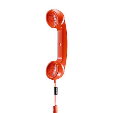 Native Union Pop Phone Alarm Retro Handset USB-C, Plug and Talk Connection, Hi-Quality Microphone and Speaker, Less Radiation, for iPhone 17/16/15 Tablets MacBooks Laptops w/ USB-C port, Alarm Red