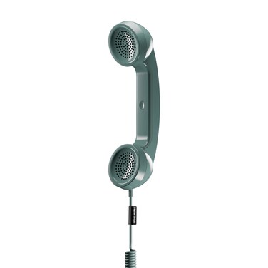 Native Union Pop Phone Slate Retro Handset USB-C, Plug and Talk Connection, Hi-Quality Microphone and Speaker, Less Radiation, for iPhone 17/16/15 Tablets MacBooks Laptops w/ USB-C port, Slate Green