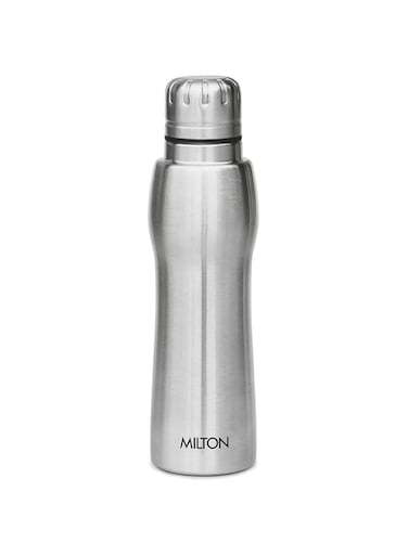 MILTON 635ml Stainless Steel Water Bottle, Single-Walled, BPA-Free, Leak-Proof, Rust-Free, Easy-Grip Fridge Bottle,Easy to Carry, Gym Bottle for Men, Kids, School &amp; Travel - Elate - Silver