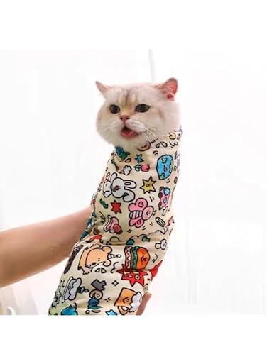 MANON ROSA Cat Grooming Wrap &ndash; Self-Adherent Anti-Scratch Swaddle Restraint Bag for Stress-Free Nail Clipping, Medication, Multifunctional Care - Purrito Papoose Pet Tools (XL (Within 22lbs))
