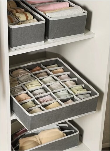 Storage Box Set 6 Pack Foldable Fabric Drawer Organizers for Closet Socks Underwear Baby Clothes