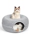 Cat Tunnel Bed, Detachable Felt Cat Nest, Round Donut Felt Pet Nest, Four Seasons Available cat nest, Semi-Closed Washable Cat Tunnel Nest, Indoor Cat Hideout, Cat Condo (Light Gray)