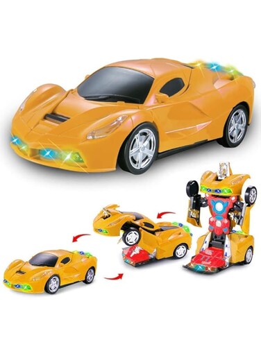 Fitto 2 In 1 Transformer Sports Car Transform Automatically From Robot Mode To Sports Car Mode with Light and Music