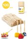 TOUR 100 Bamboo Appetizer Forks, 3.5 Inch Mini Bamboo Forks for Charcuterie Boards Accessories, Fancy Toothpicks for Appetizers, Disposable Wooden Cocktail Fork, Small Fruit Food Picks for Party Supplies