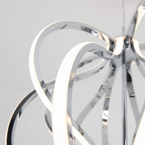Artika Meridian 30W LED Modern Pendant Light Fixture, Chrome - Ideal For Dining Room, Kitchen Island Light, 2100 Lumens, 3000 Kelvin, No Bulb Required