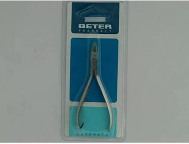 Beter Manicure Cuticles Box Joint Chrome Plated Pliers, Matte Finish, 10cm